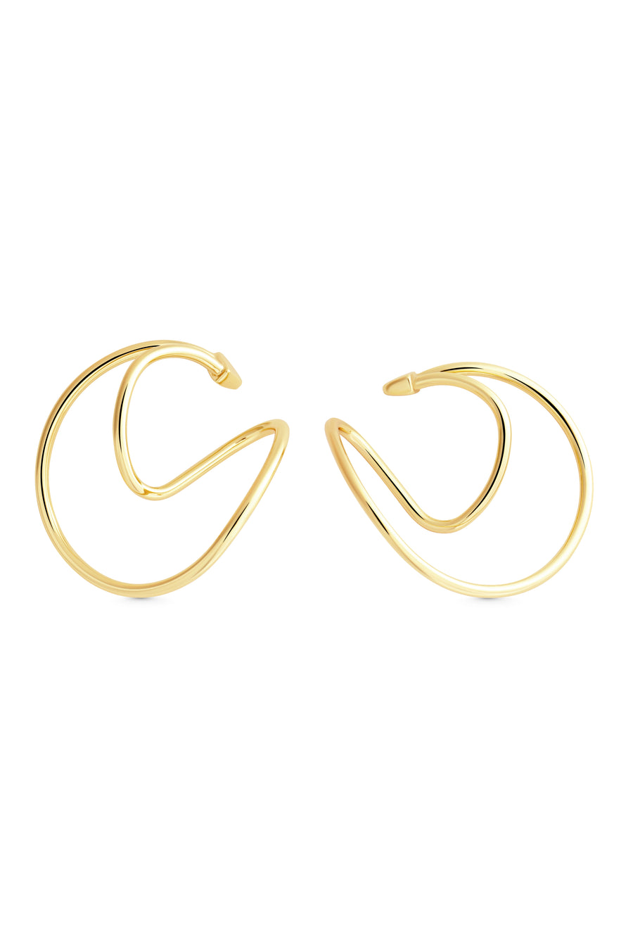 MAJOR Hoops. Bent hoops earlobe hugger earrings, no piercings, 18K gold vermeil, handmade, hypoallergenic, water-resistant