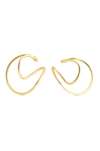 Thumbnail for MAJOR Hoops. Bent hoops earlobe hugger earrings, no piercings, 18K gold vermeil, handmade, hypoallergenic, water-resistant