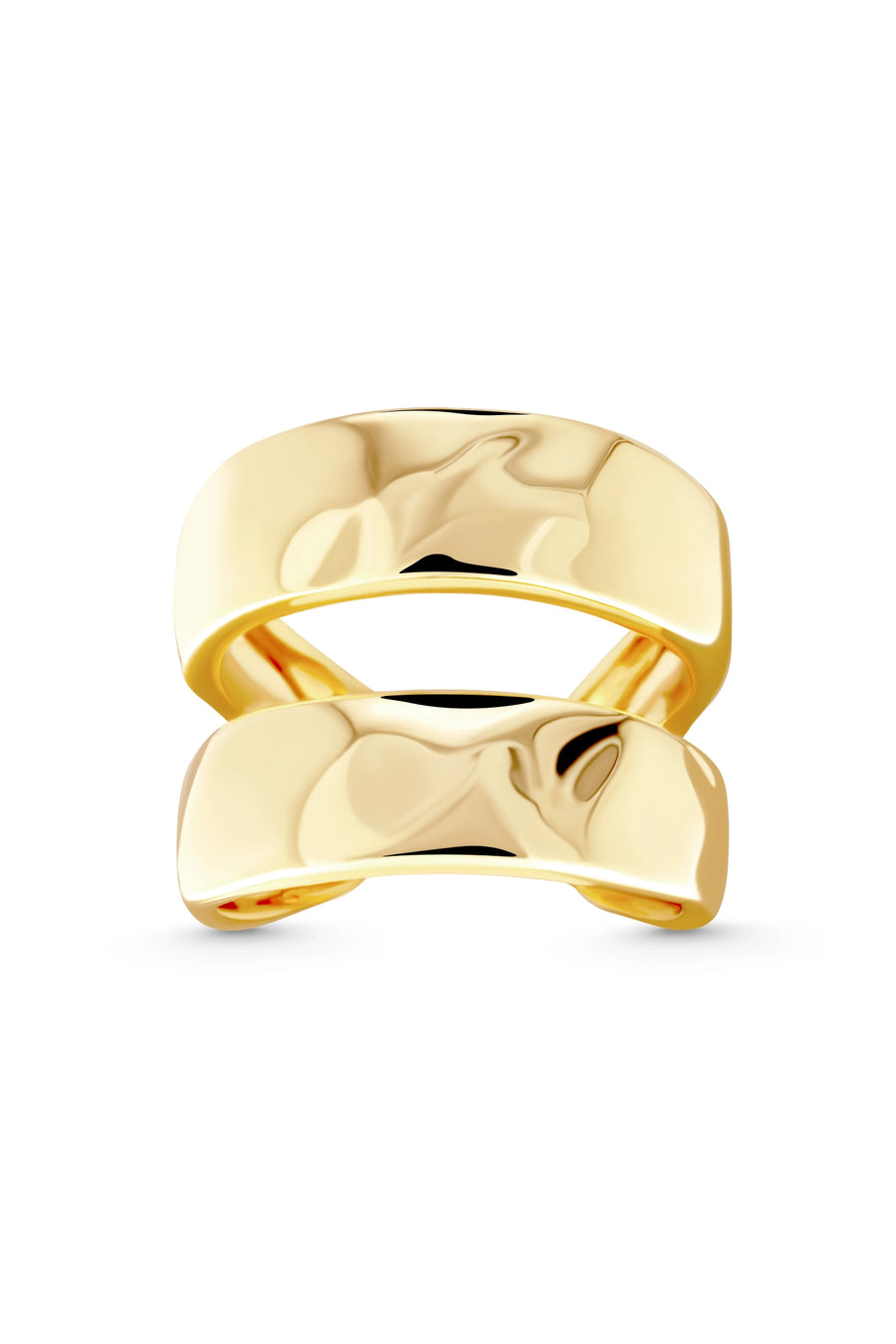 EMPRESS Ring. Double band ring, open-ended, can fit on US sizes 5-7, 18K gold vermeil, handmade, hypoallergenic, water-resistant