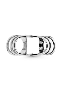 Thumbnail for MYSTIC Ring. Layers of line that wraps the finger with a folding mechanism, size US7, silver, handmade, hypoallergenic, water-resistant