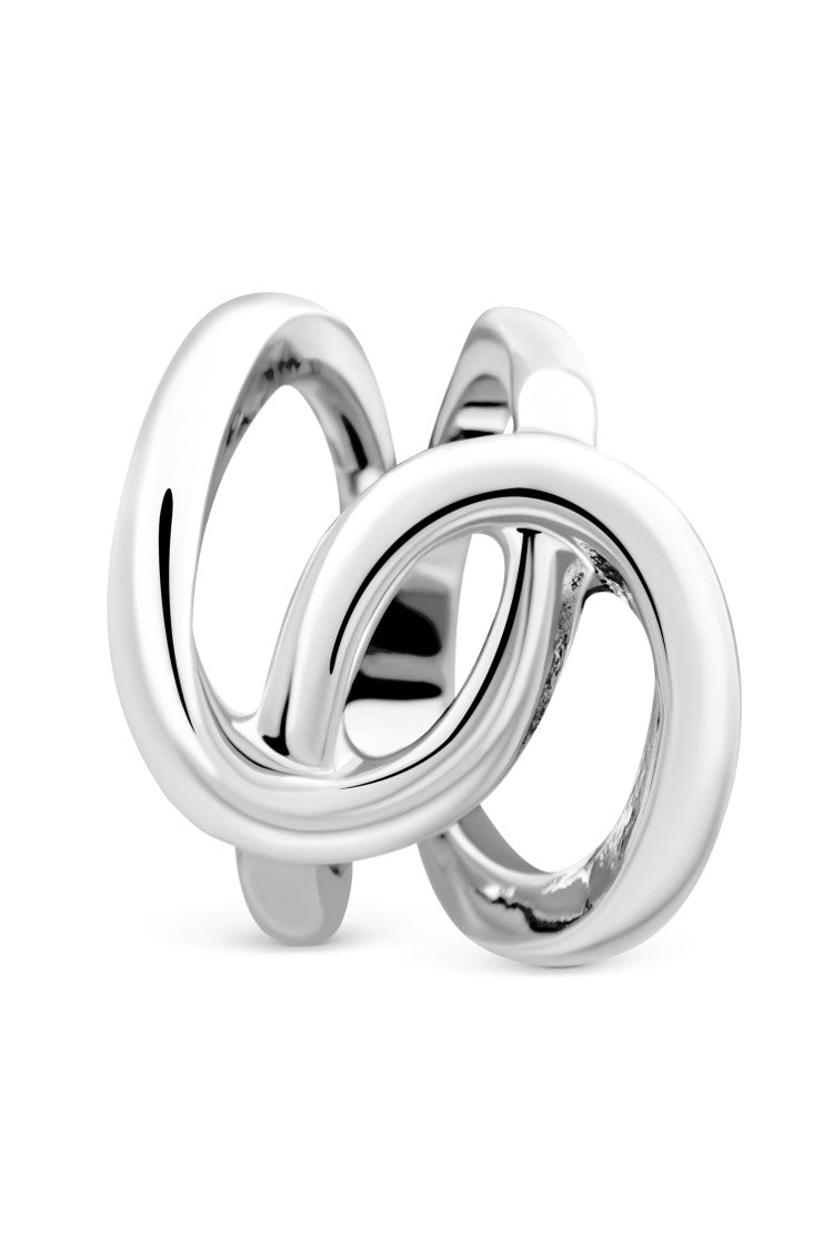 JOURNEY Ring. Interlinked hoops ring, size US7, silver, handmade, hypoallergenic, water-resistant