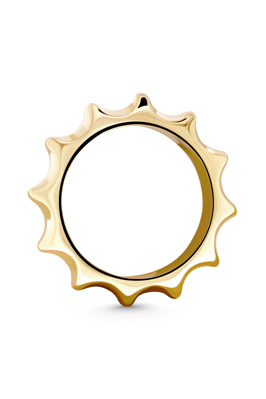GALAXY Ring. Radial-shaped ring, 18K gold vermeil, size US7, handmade, hypoallergenic, water-resistant