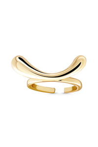 Thumbnail for MOOD Ring. Bow-shaped top ring, open-ended, can fit on US sizes 5-7, 18K gold vermeil, handmade, hypoallergenic, water-resistant