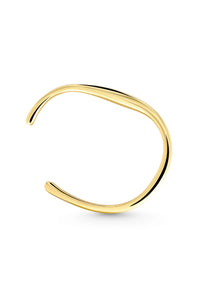 Thumbnail for ETHEREAL Cuff. Oval-shaped open-ended band cuff bracelet, 18K gold vermeil, handmade, hypoallergenic, water-resistant