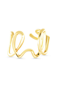 Thumbnail for CROWN Cuff. Winding line design cuff bracelet, 18K gold vermeil, handmade, hypoallergenic, water-resistant