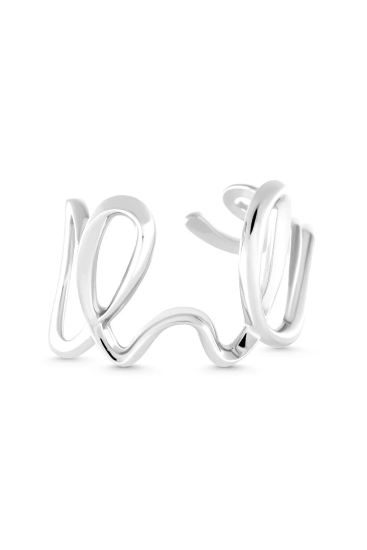 CROWN Cuff. Winding line design cuff bracelet, silver, handmade, hypoallergenic, water-resistant