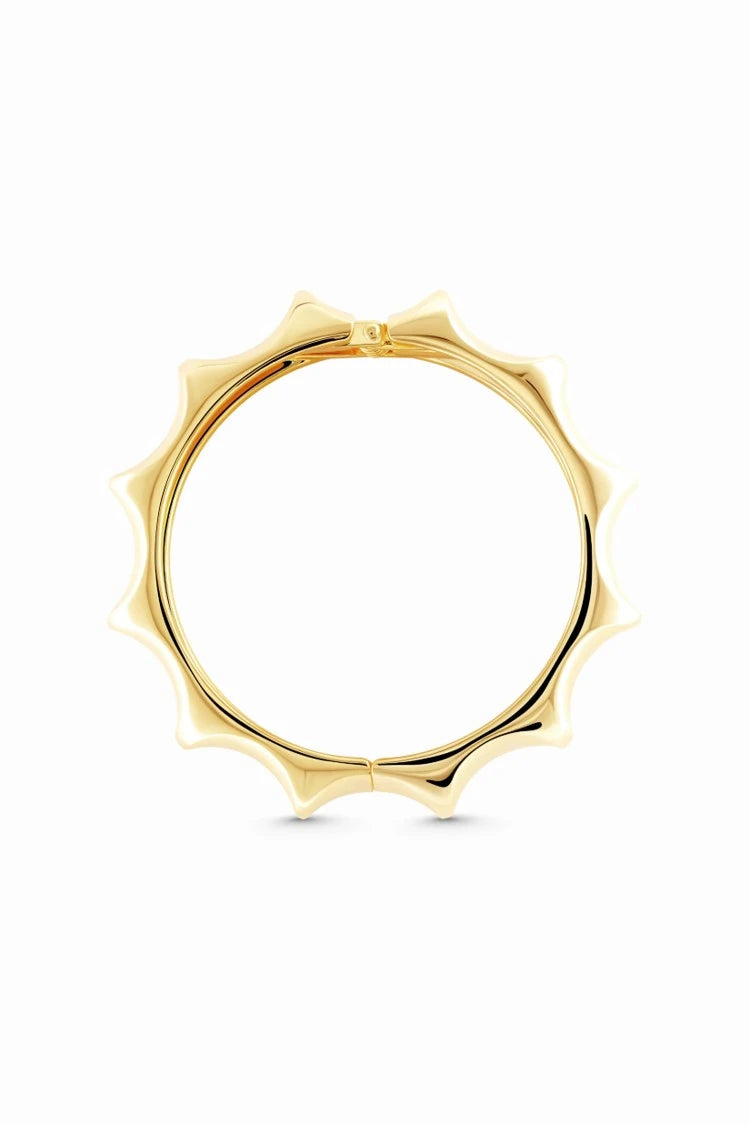 GALAXY Bangle. Radial-shaped clasp bangle, 18K gold vermeil, handmade, hypoallergenic, water-resistant