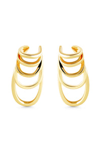 Thumbnail for MYSTIC Ear Cuffs. Layers of lines design, ear sides hugger, no piercing needed, 18K gold vermeil, handmade, hypoallergenic, water-resistant