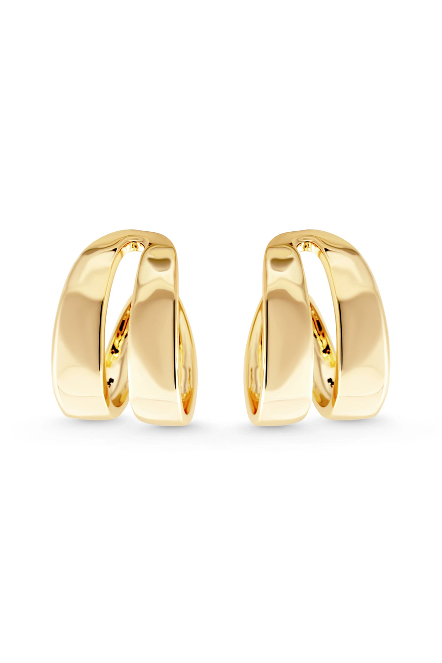 EMPRESS Earrings. Double band earrings, 18K gold vermeil, handmade, hypoallergenic, water-resistant