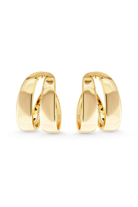 Thumbnail for EMPRESS Earrings. Double band earrings, 18K gold vermeil, handmade, hypoallergenic, water-resistant