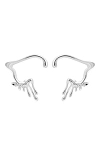 Thumbnail for ELIXIR Ear Cuffs. Melting flows design, screw-back ear cuffs, no piercings needed. silver, handmade, hypoallergenic, water-resistant