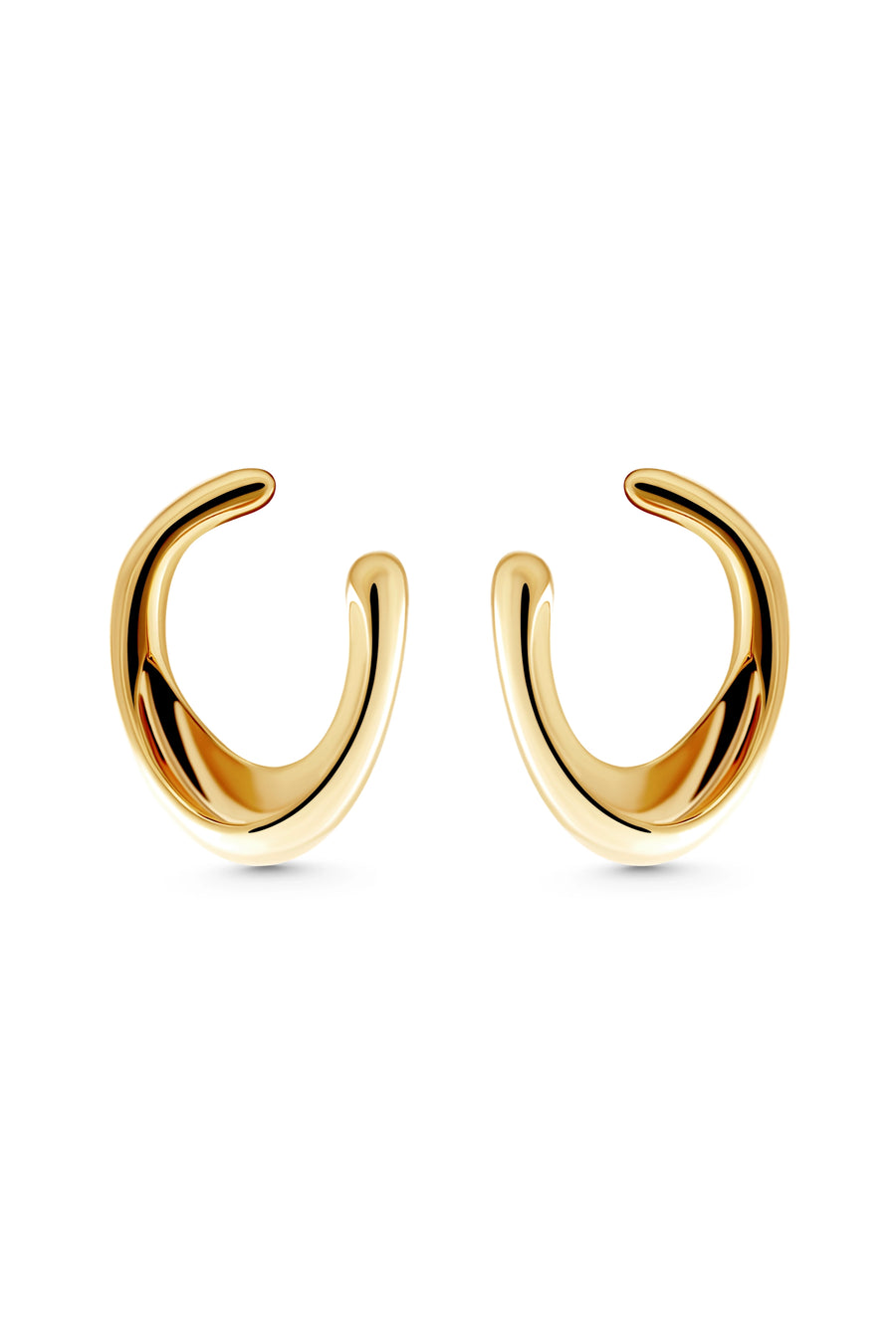 SOLCH LAGOM Edgy & Modern. Semi-circular hoop earrings.