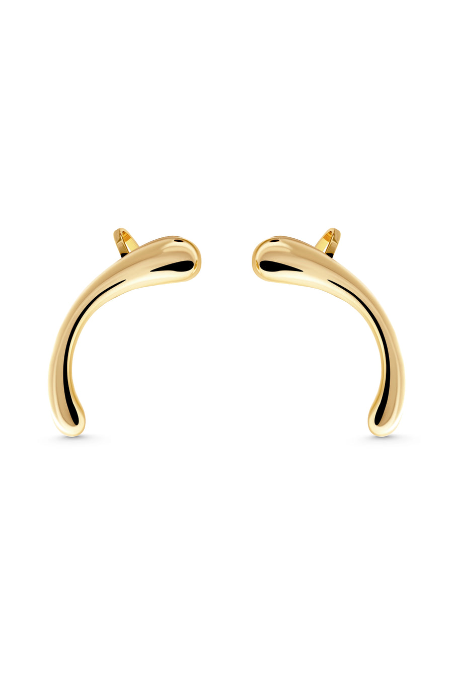 MOOD Ear Cuffs. Bow-shaped clip-on ear cuffs, no piercing needed, 18K gold vermeil, handmade, hypoallergenic, water-resistant