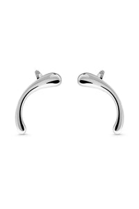 Thumbnail for MOOD Ear Cuffs. Bow-shaped clip-on ear cuffs, no piercing needed, silver, handmade, hypoallergenic, water-resistant