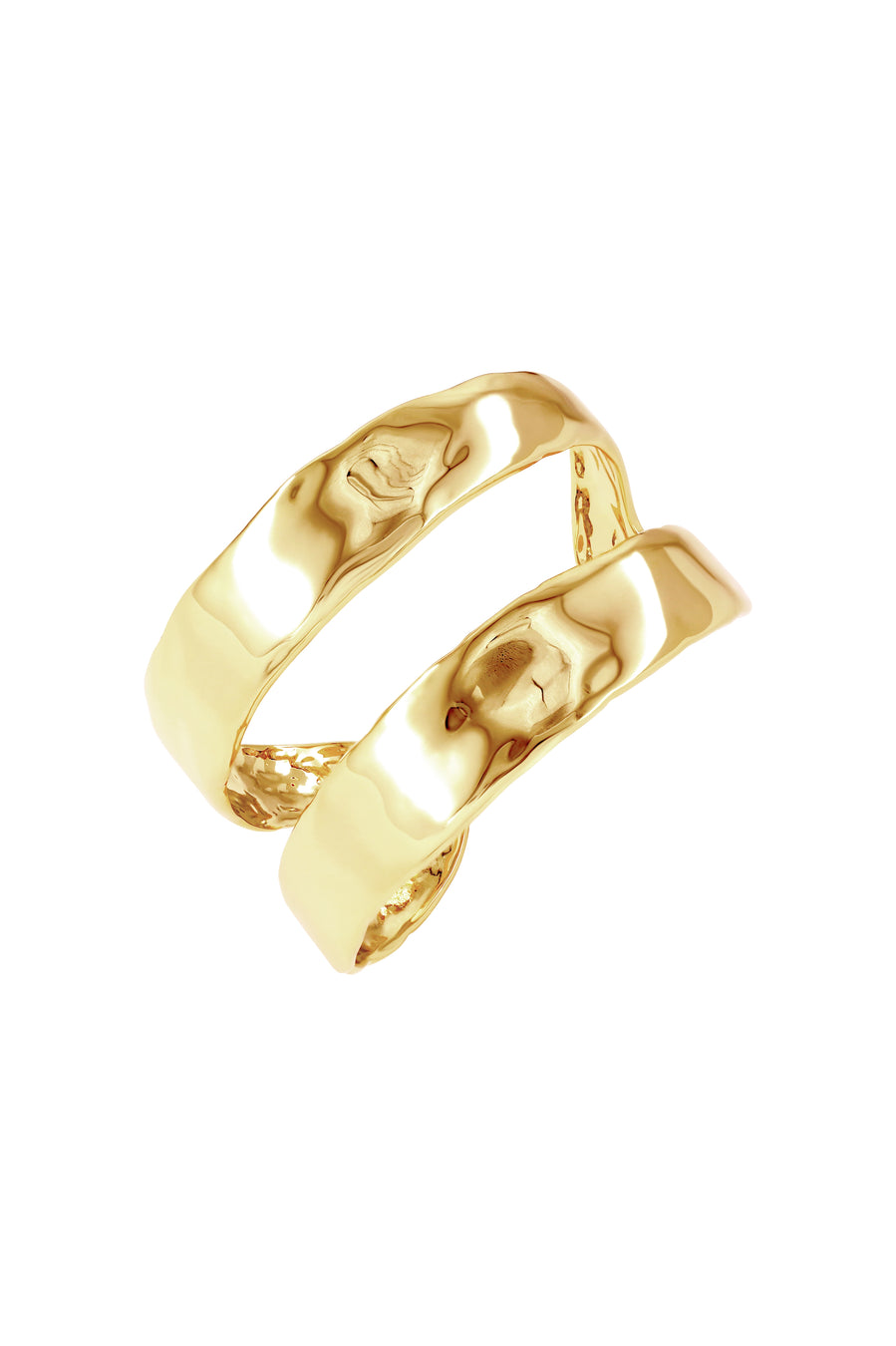 EMPRESS Cuff. Double band cuff bracelet, 18K gold vermeil, handmade, hypoallergenic, water-resistant