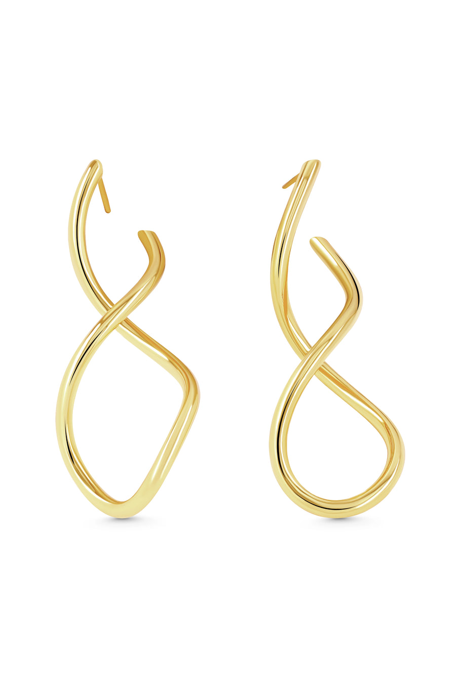 SAGE Earrings. Twisted line earrings, 18K gold vermeil, handmade, hypoallergenic, water-resistant