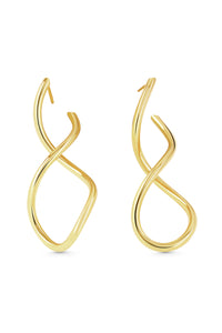 Thumbnail for SAGE Earrings. Twisted line earrings, 18K gold vermeil, handmade, hypoallergenic, water-resistant