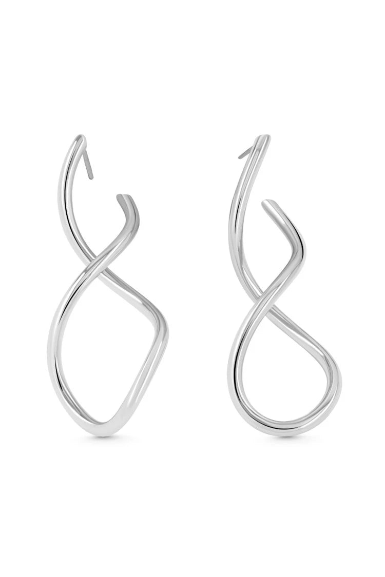 SAGE Earrings. Twisted line earrings, silver, handmade, hypoallergenic, water-resistant
