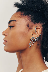 Thumbnail for MARVEL Single Earring. Ear hugger with a pin for pierced ear, single earring for left ear, silver, handmade, hypoallergenic, water-resistant