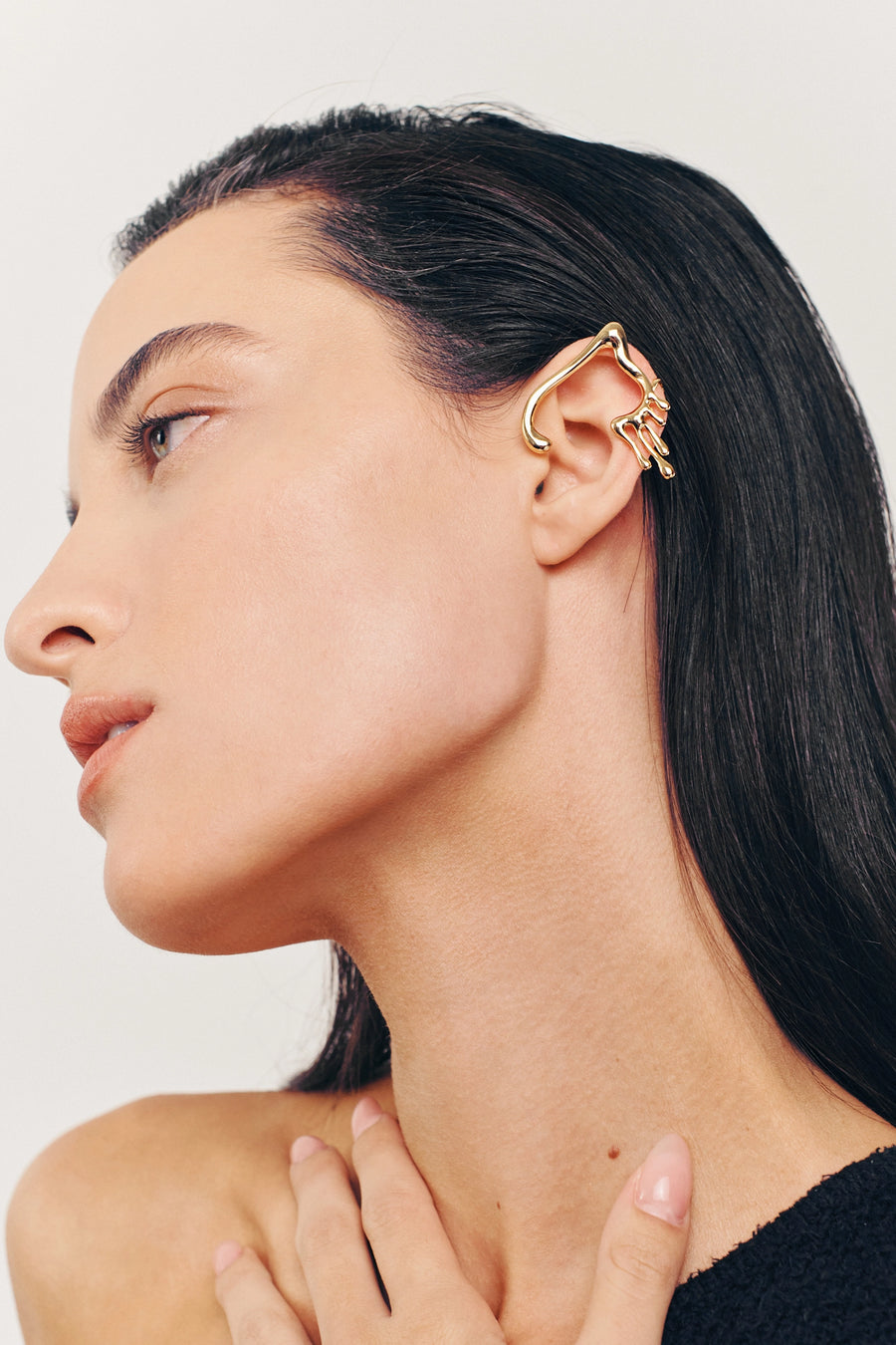 ELIXIR Ear Cuffs. Melting flows design, screw-back ear cuffs, no piercings needed. 18K gold vermeil, handmade, hypoallergenic, water-resistant