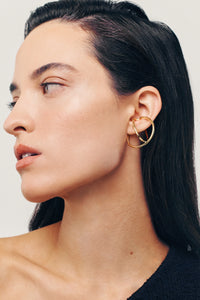 Thumbnail for MAJOR Hoops. Bent hoops earlobe hugger earrings, no piercings, 18K gold vermeil, handmade, hypoallergenic, water-resistant