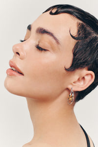 Thumbnail for SOLCH HARMONY EARRINGS Double-toned asymmetrical hoops earrings in silver
